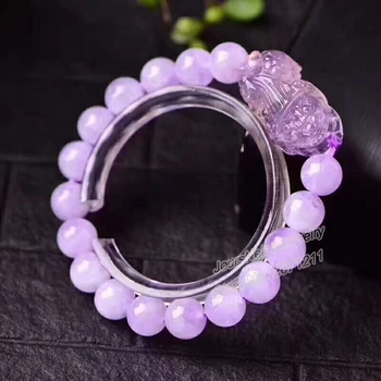 

Wholesale Lavender Purple Natural Crystal Bracelet Round Bead With Pi Xiu Hand String Lucky Beauty for Women Crystal Jewelry