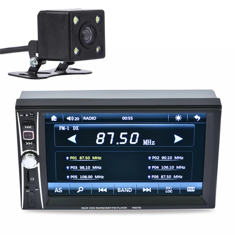 

6.6" 2 Din Car Touch Screen Radio Mirror Link Bluetooth Handsfree Stereo MP3 MP5 Player Reverse Dispaly Video Player with Camera