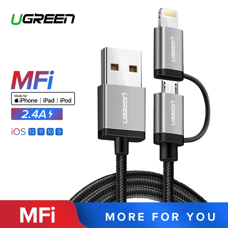 Ugreen 3 in 1 USB Cable for iPhone Xs Max 8 7 plus 2.4A Fast Charging Micro USB Type C Cable for Samsung S10 S9 S8 Plus USB Cord Ugreen 3 in 1 USB Cable for iPhone Xs Max 8 7 plus 2.4A Fast Charging Micro USB Type C Cable for Samsung S10 S9 S8 Plus USB Cord
