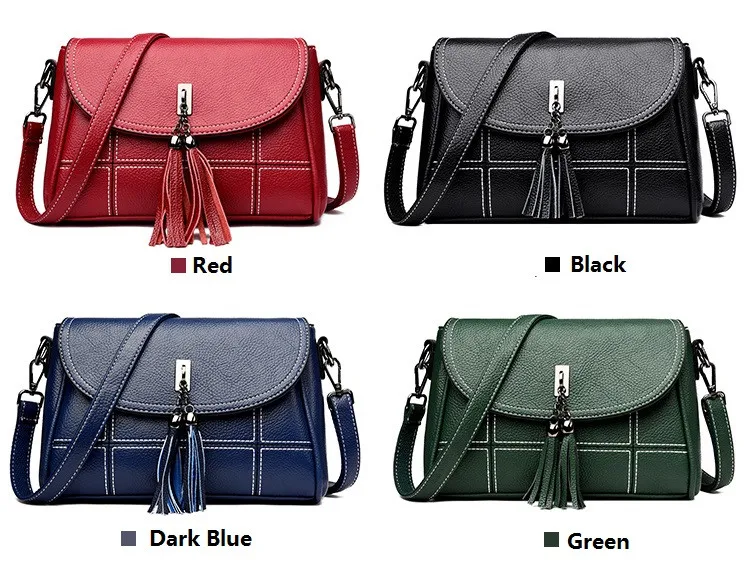 MJ Women Leather Crossbody Bag Female PU Leather Crossbody Handbag Fashion Tassel Messenger Bag Ladies Small Shoulder Bags (2)