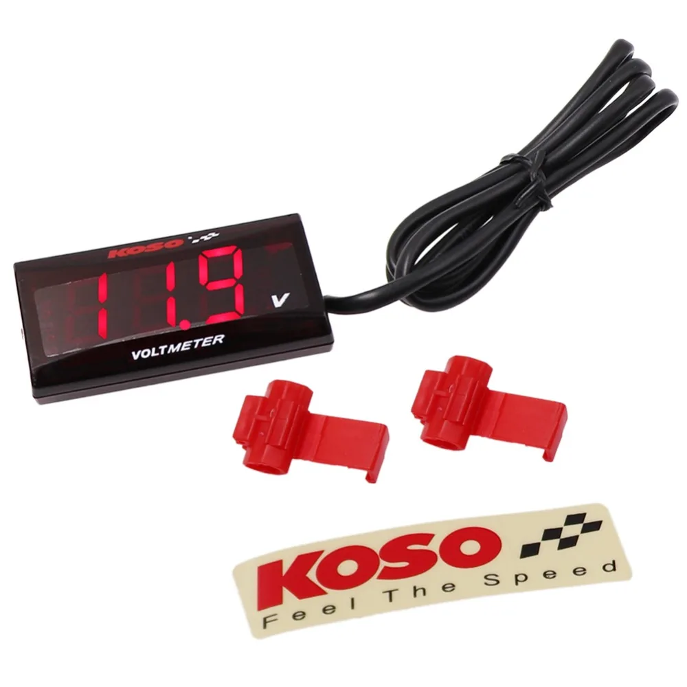 

Mini LCD Koso Voltage Gauge Motorcycle Digital Thermometer Gauge Blue /Red LED Water Temp Temperature Digital Display Meter