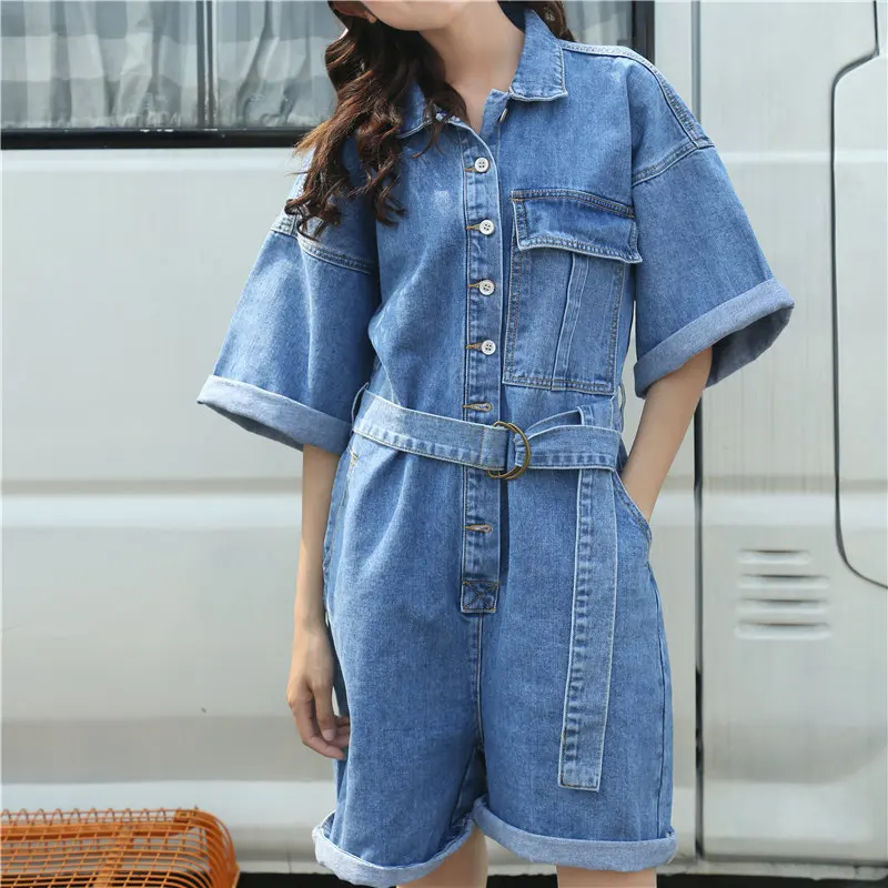 denim oversized playsuit