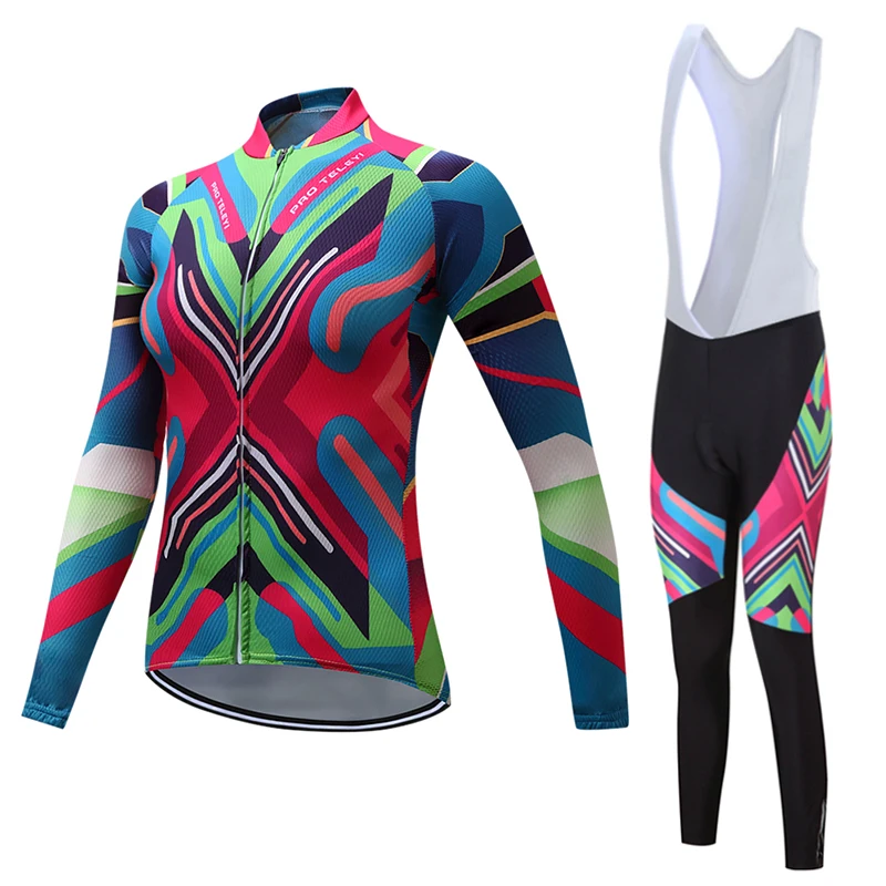 

VACOVE 2017 Brand New Woman Autumn Long Cycling Clothing Sets Maillot Ropa Ciclismo Invierno MTB Bicycle Jerseys Bike Sportswear