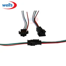 5/20 Pair 3 Pin JST SM Connectors For WS2812B WS2811 WS2812 LED Strip Female Male 100sets lot connectors sm sm 2pin pitch 2 54mm female and male housing terminals sm 2p sm 2r jst 2 54mm sm2 54