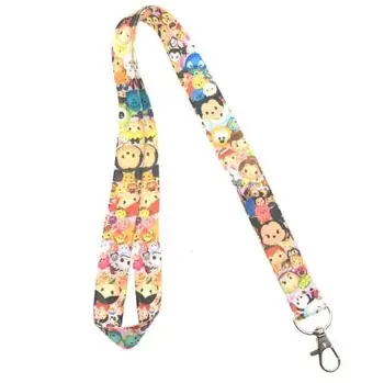 

12pcs tsum mickey minnie head cute kids lovely Key Lanyard Badge ID Cards Holders Neck Straps with Keyring Gifts Party Favors