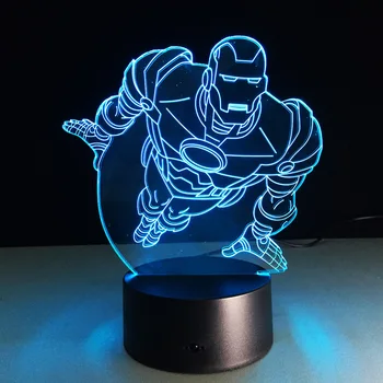 

Superhero Flying Superman Color-changing Light 3D Illusion Bulbing Lamp Energy-saving USB Lighting