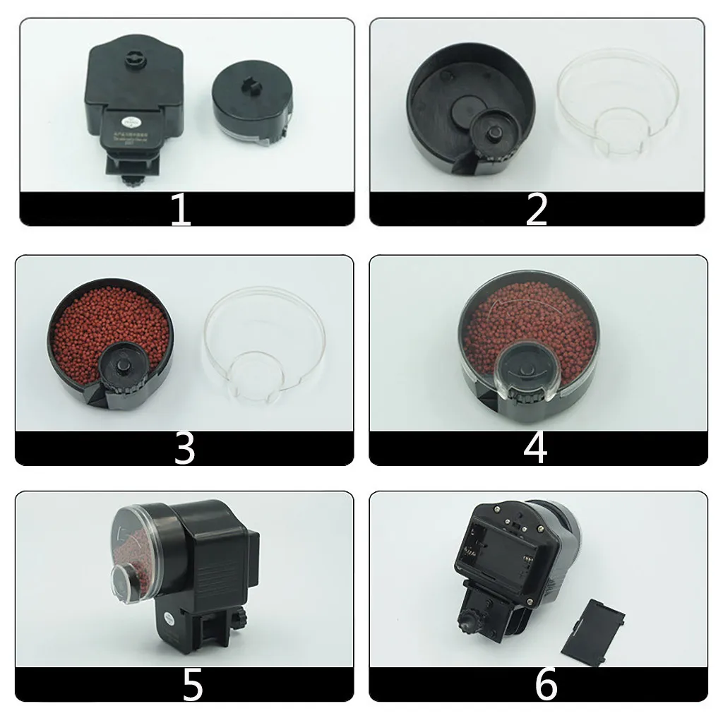 Adjustable Automatic Fish Feeder Aquarium Timer Auto Fish Tank Pond Food Feeder Feeding with Digital LCD Auto Feeders