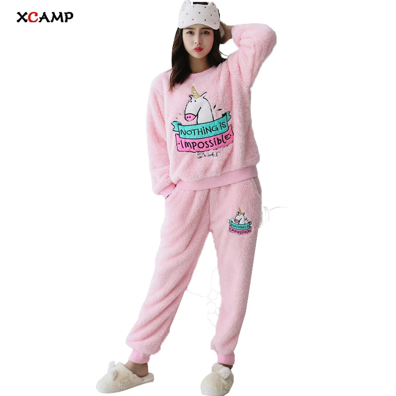 XCAMP Unicorn Pajamas Autumn And Winter Sleepwear For Women Fashion Hot