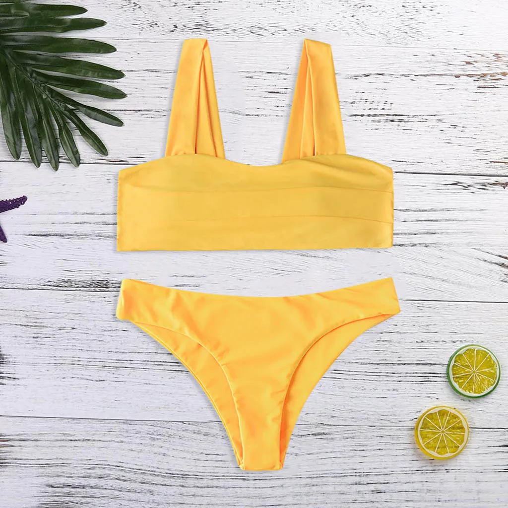 

Bikini 2019 Sexy Women Swimwear Brazilian Bikini Push Up Swimsuit Solid Beachwear Bathing Suit Thong Biquini Bikini Set #YL3