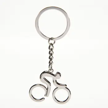 

1 PC New Hot Gift Metal Bike Trinket Metal Sports Casual Man Road bicycle Figure Keychain Keyring Trinket Souvenirs