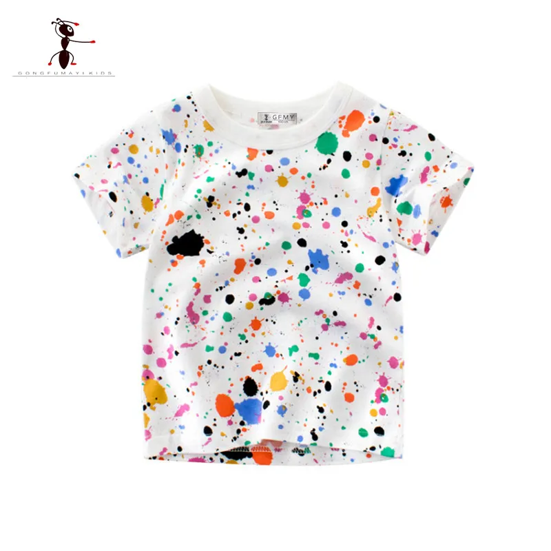 

KungFu Ant 2019 New Summer Casual Boys Sports T-shirt Cotton O-neck Fashion Print Creative Baby Tops Short Sleeve Boys T-shirt