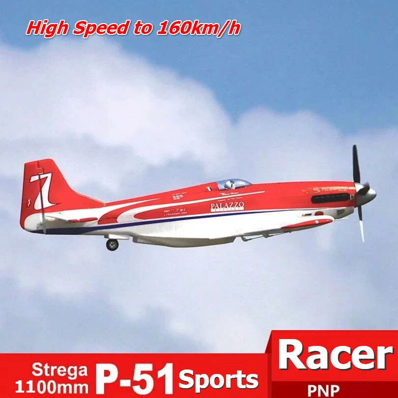 RC Airplane Plane 1100mm 1.1m P-51 P51 Strega 6CH 4S High Speed Racing Sports EPO Scale Model Aircraft Aeromodelo Avion FMS