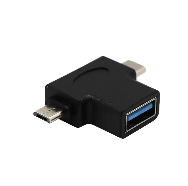 

Binmer Micro USB + USB 3.1 Type C Male to USB 3.0 Female OTG Converter Adapter Hub For Ipad Pro 11/12.9inch Drop.3.27