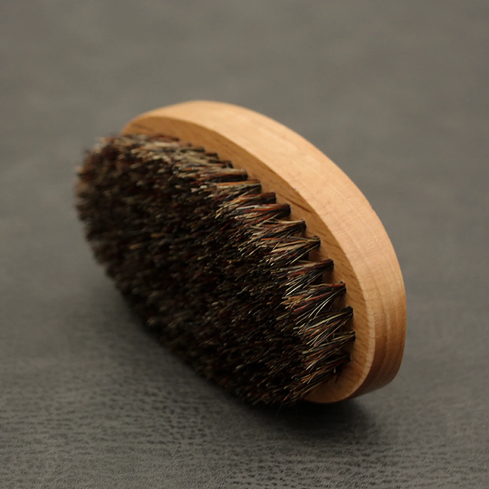 

2 Colors Portable Real Boar Bristles Wooden Shaving Brush oval Brush For Beards Mustache Face Massage