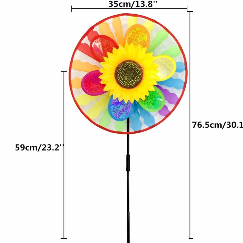 1 шт. новая ветряная мельница в виде подсолнечника духовой Спиннер Радужный ветрячок домашний Газон Двор Декор Детская игрушка подарок