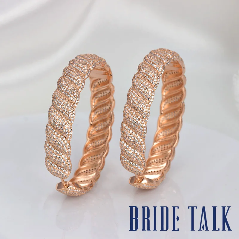 

BrideTalk Hot Sale three color color 53 mm circle Hoop Earrings With AAA Zircon Woman Fashion Jewelry Beautiful Cute Party Gift