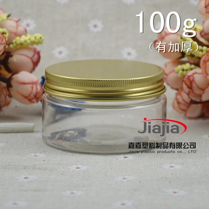 100ml Empty plastic containers supplier, 100g Cream clear PET Jar