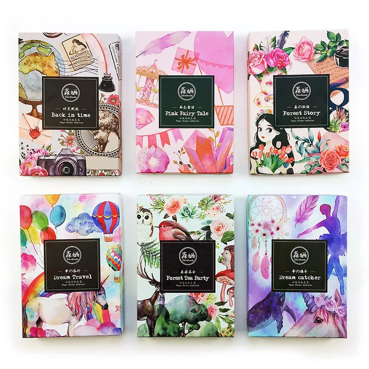 

40 pcs/box Pink fairy tale series Cute Sticker Custom Stickers Diary Stationary Flakes Scrapbook DIY Decorative Stickers