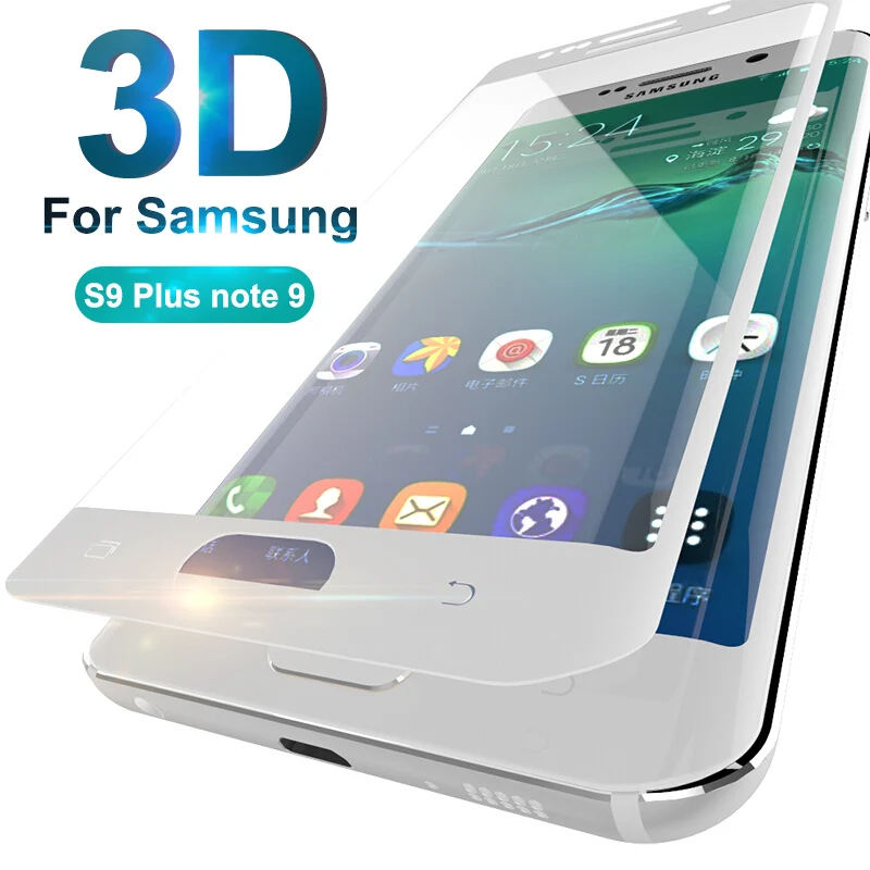 

3D For Samsung Galaxy S9 Case Tempered Glass For Samsung Galaxy S9 Plus note 9 S9Plus note9 Cover Curved Edge Protective Film HD