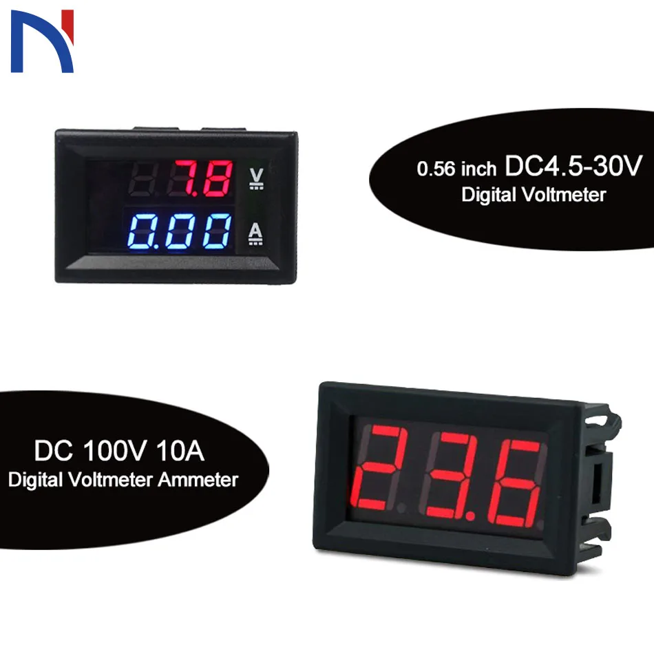 

High Quality DC 100V 10A Voltmeter Ammeter Blue + Red LED Amp Dual Digital Volt Meter