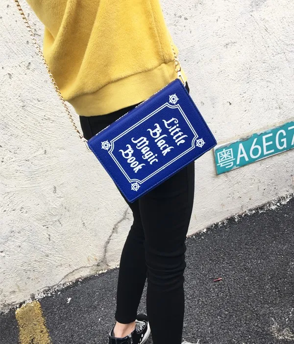 Винтажная модная сумка-клатч из искусственной кожи с буквенным принтом в виде книги, женская сумка через плечо, мини сумка-мессенджер