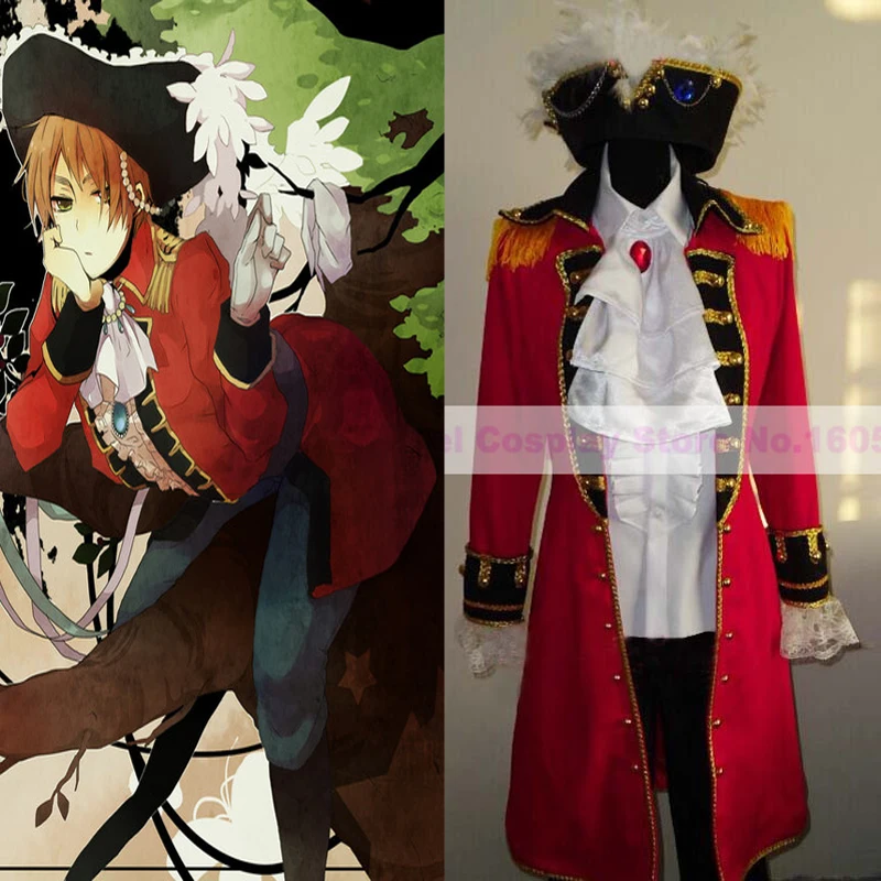 

New design of Anime Axis Powers Hetalia Cosplay British pirate Look Full set Pants+Cost+Shirt + Tie + Hat free shipping