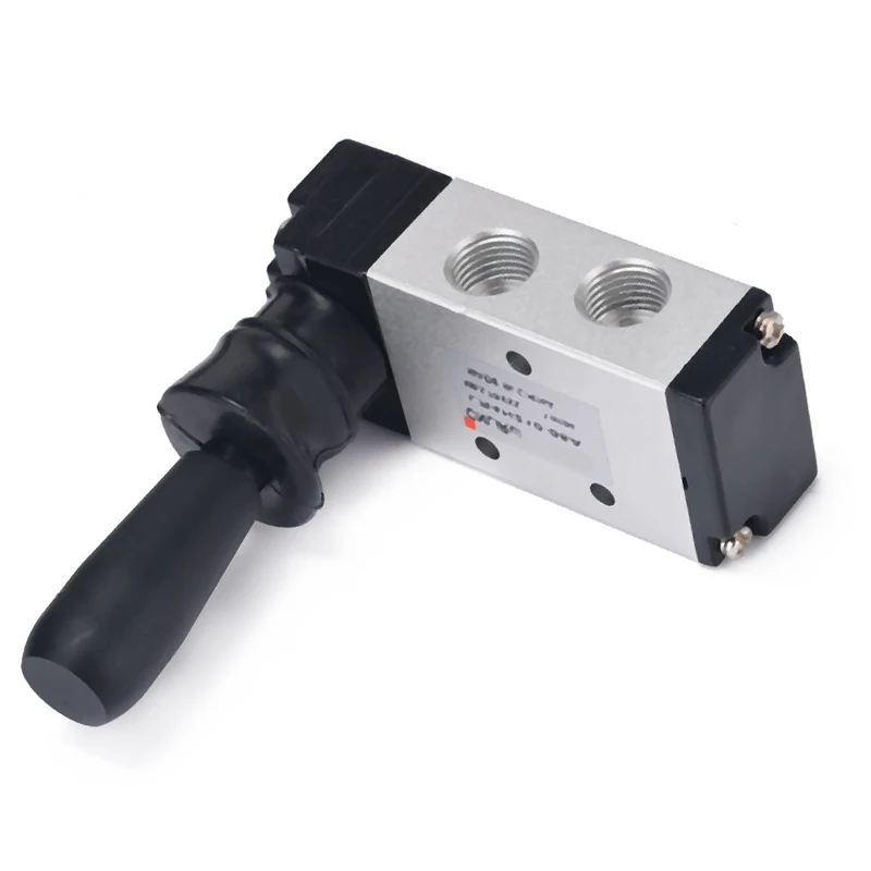 

5 Way Port 2 Position Solenoid Valve 1/4 inch PT Hand Pull Lever Operated Control Pneumatic Air Valve 4H210-08 Aluminum