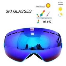 Сферические поверхности лыжные очки двухслойные UV400 Анти-Туман Маска очки профессиональные Мужчины Женщины Сноуборд очки