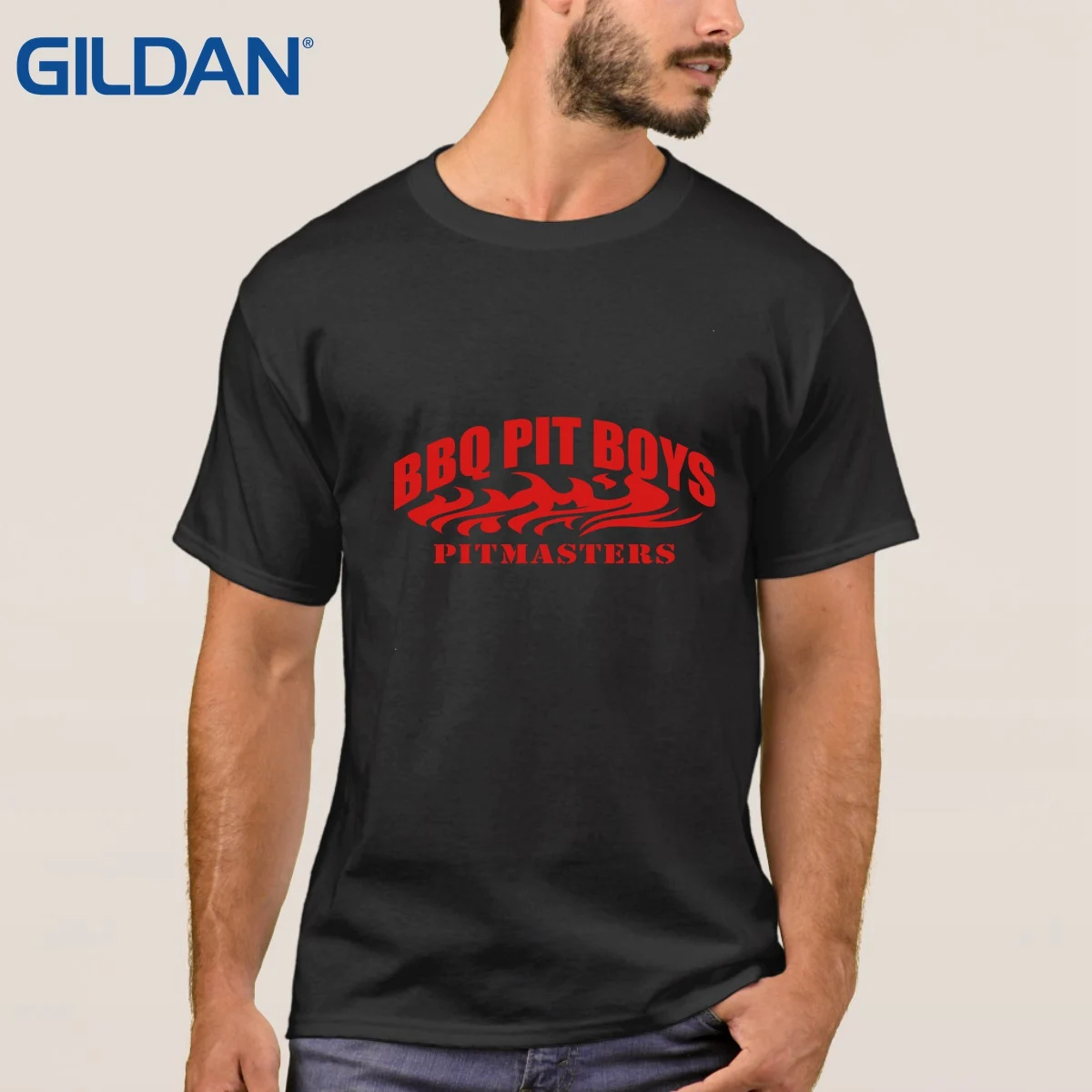 Барбекю яму мальчиков Pitmasters Али Shirt Tight прямо евро Размеры S-3xl футболки круглым