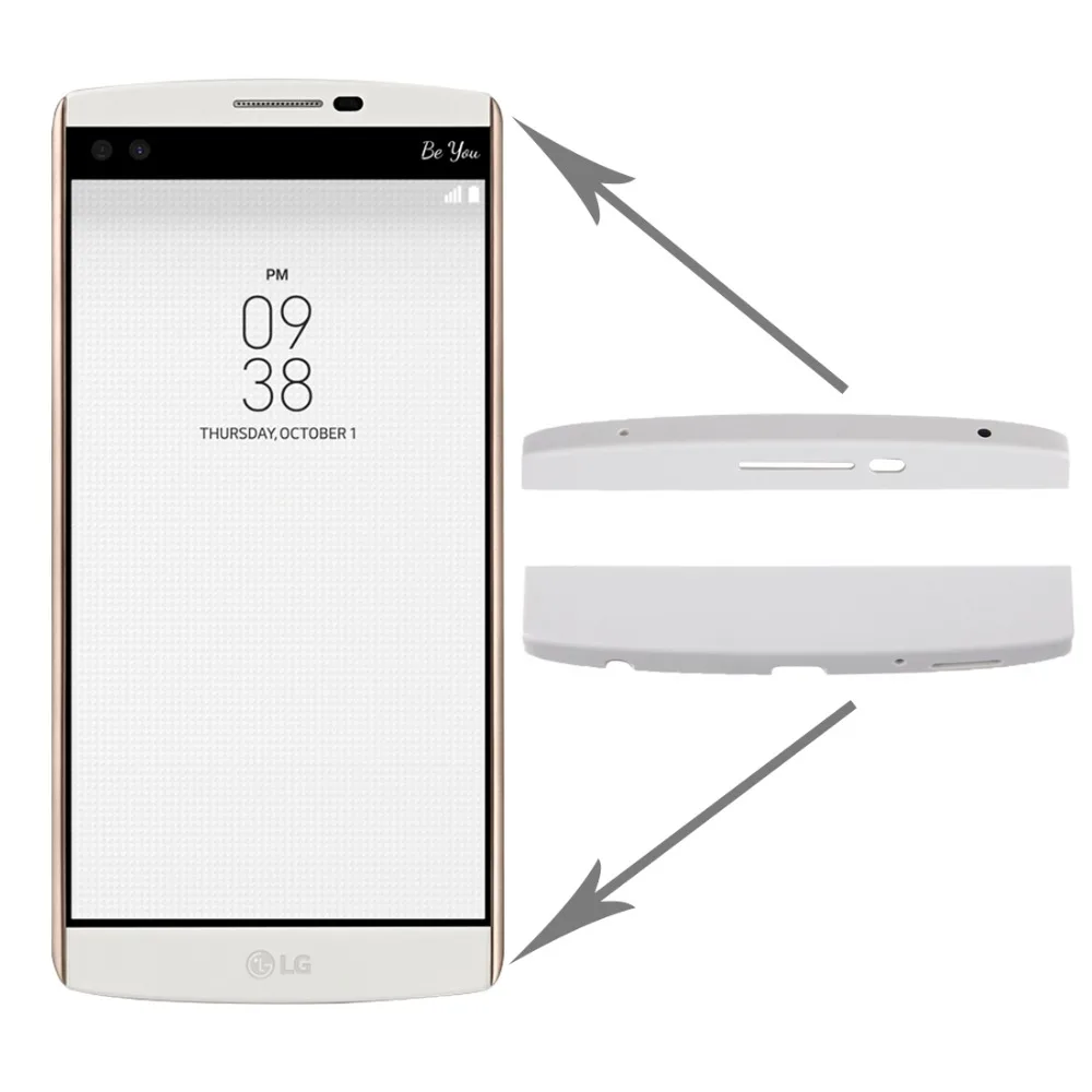 Передняя крышка корпуса (верх + низ) с клеем для LG V10 Запасные Запчасти|Корпусы и
