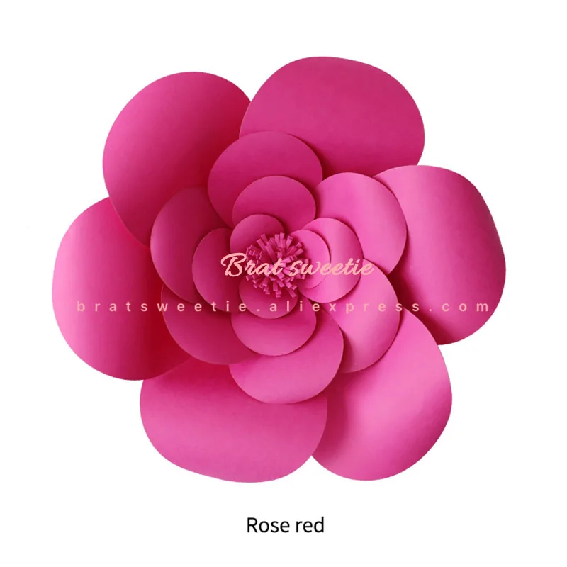 DIY большая Роза гигантские Бумажные цветы для свадебных фонов украшения бумажные поделки для детской комнаты день рождения видео-обучающие материалы - Цвет: s3 rose red