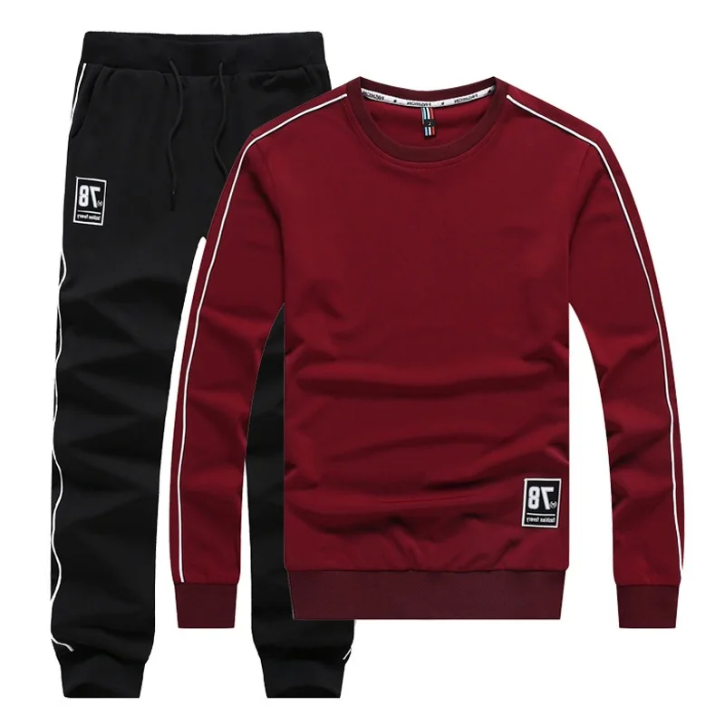 

2 PCs Men 'S Sweatshirt Set Comfy O Neck All Match Breathable Sports Clothing a Generation of Fat Autumn New Style Korean-Style