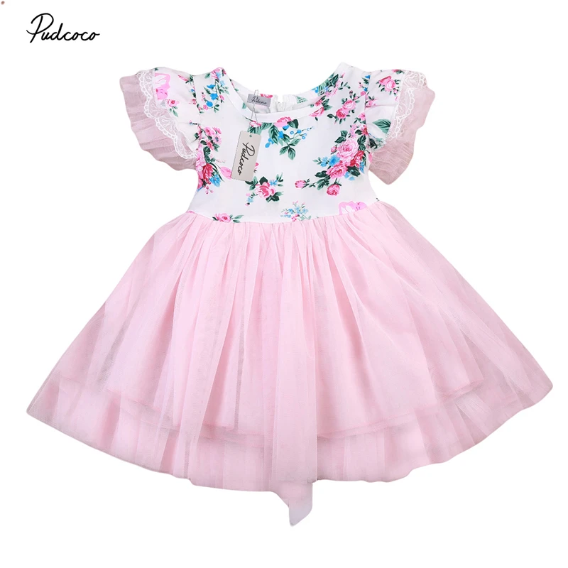 pudcoco 0 6T Kids Baby Girl Princess Dress girls Floral Pageant Wedding