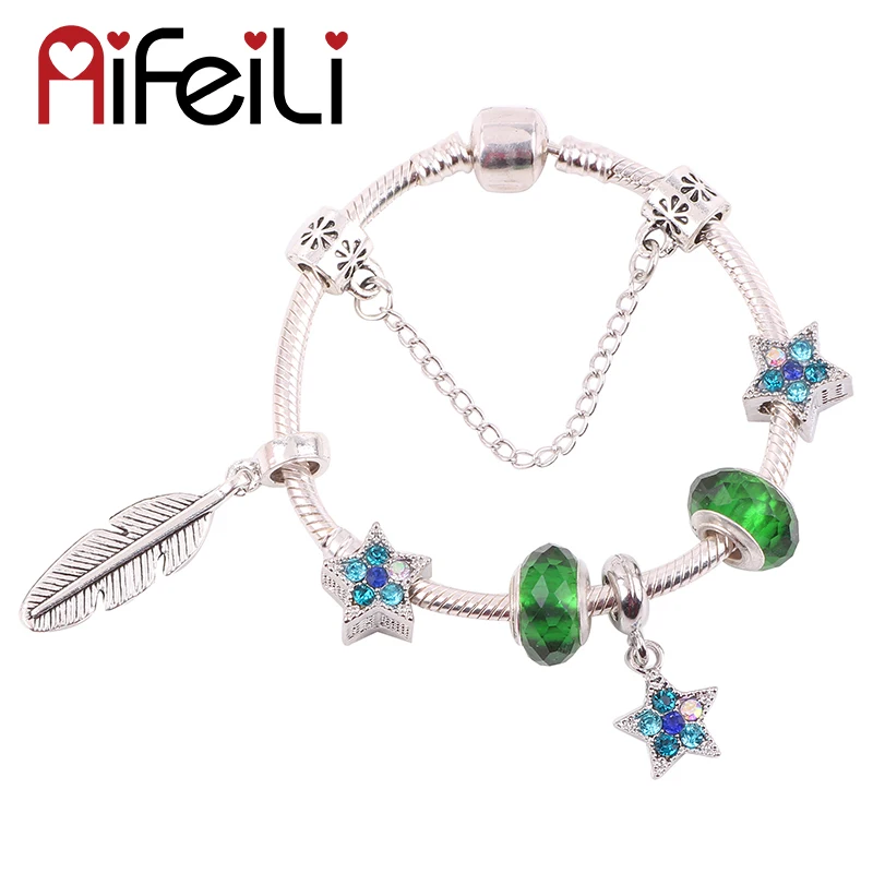 AIFEILI звезда Подвеска перо подвеска «сделай сам» подходит для женщин браслет ювелирные изделия Европейская мода Шарм