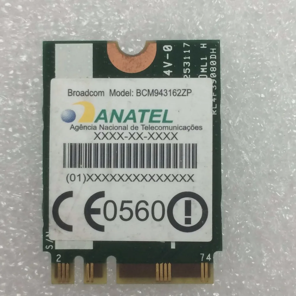 Карта BroadCom BCM943162ZP BCM943162 FRU:00JT473 NGFF 433 Мбит/с 802.11AC Bluetooth 4 0 Wlan для IBM Thinkpad E450 E550|wlan