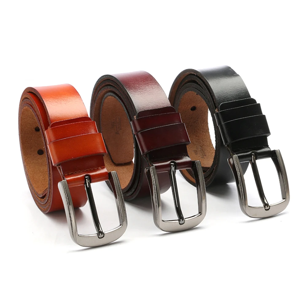 Mealivos cowhide genuine leather belts for men brand Strap male pin