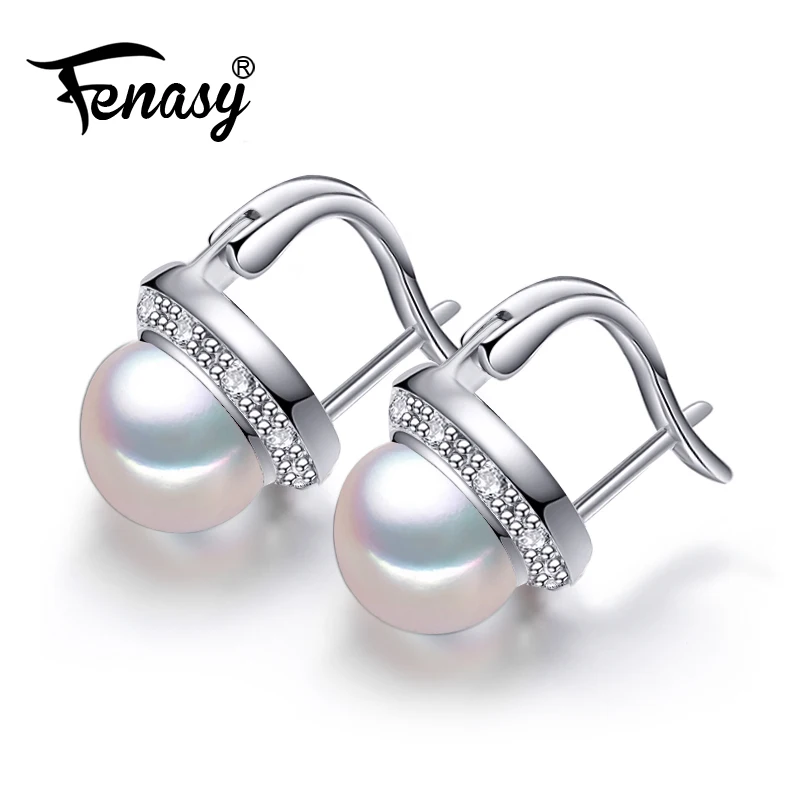 Fenasy жемчужные украшения jewelry Серьги натуральный жемчуг пресноводный жемчуг серьги для женщин 925 серебро, новый тренд серьги - изображение