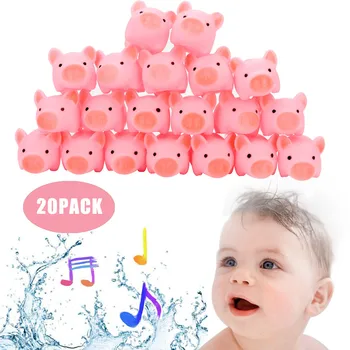 

20PCS Ssafety Vinyl Toy Teether Rubber Pig Baby Bath Toy Shower Toy for Kid