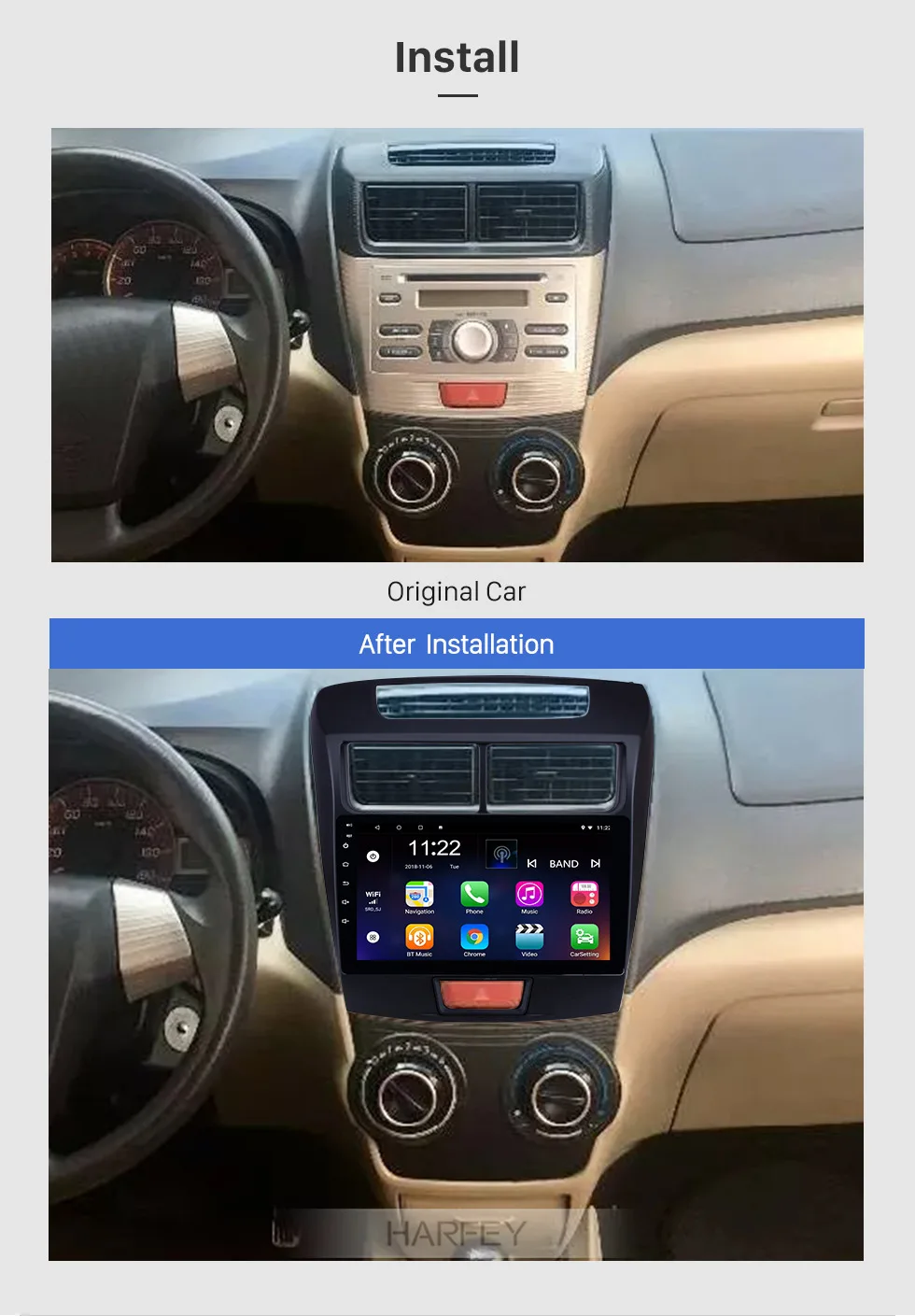 Harfey для 2010- Toyota Avanza " HD сенсорный экран радио с gps Navi WI-FI музыка Bluetooth зеркальная поверхность Подключение Поддержка DVR SWC OBD2