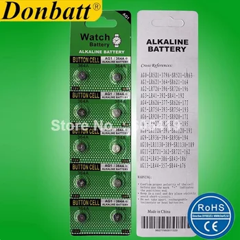 

100packs /Lot Super AG1 364 SR621 RW320 LR621 1.5V alkaline button cell batteries