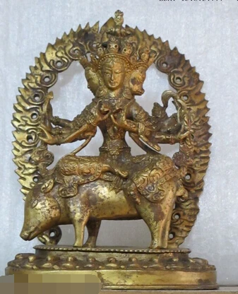 

xd 002868 Tibet vintage Bronze gild Ride Pig Marichi Maricideva light Mother Buddha statue