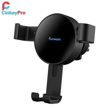 

CinkeyPro QI Wireless Car Charger Gravity Reaction Holder for iPhone 8 X Samsung S7 S8 Air Vent Stand 360 Rotation Fast Charging