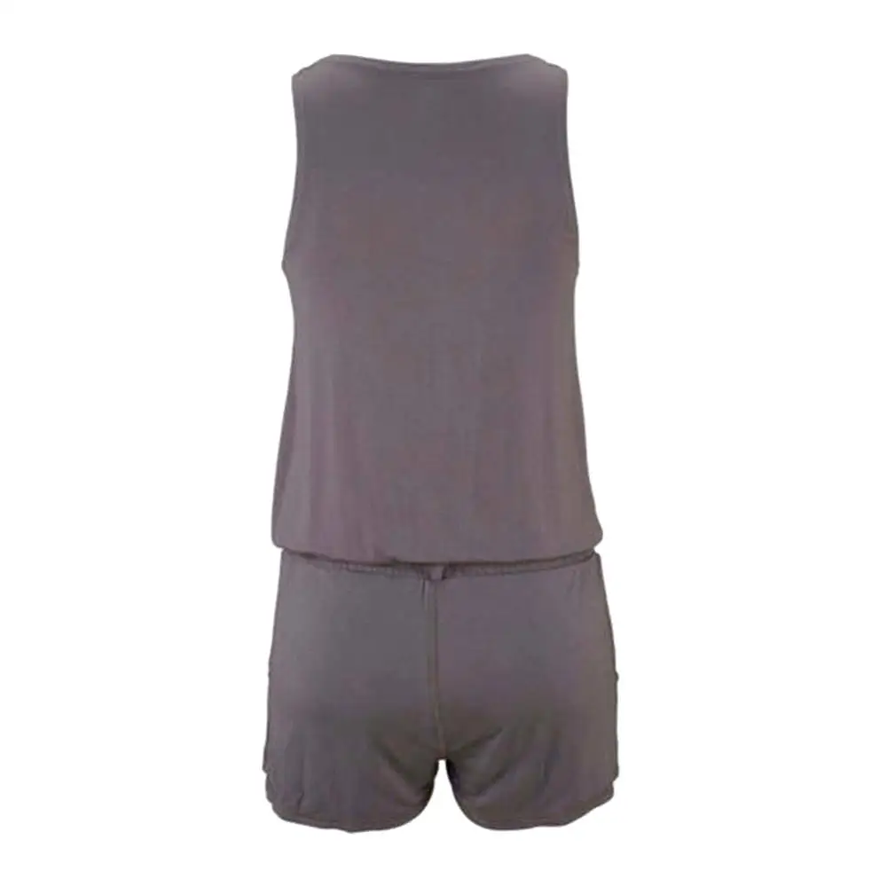 Summer 2019 Fashion Solid Color Sleeveless Vest Ladies Jumpsuit Round Neck Jumpsuits Waist Short Loose Casual Sports Jumpsuits Summer 2019 Fashion Solid Color Sleeveless Vest Ladies Jumpsuit Round Neck Jumpsuits Waist Short Loose Casual Sports Jumpsuits