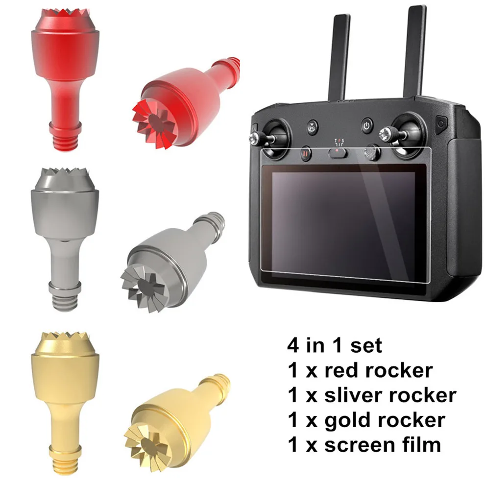 4-IN-1 Set DJI Smart Controller Metal Joysticks Protective Screen Film for Handle Thumb Rocker forDJI Mavic 2 Pro & Zoom Control-14