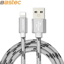 For iPhone 7 6 5 iOS 10 , Bastec Metal Plug Thread Braided Sync Data Charging Phone USB Cable for iPhone 7 6 5 4 4s iPad Air 2