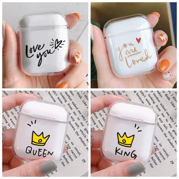 

Cartoon Earphone Cases For Airpods 2 1 PC Cute Cover For Apple Airpods Air Pods Transparent Pouch Bluetooth Earphone Accessories