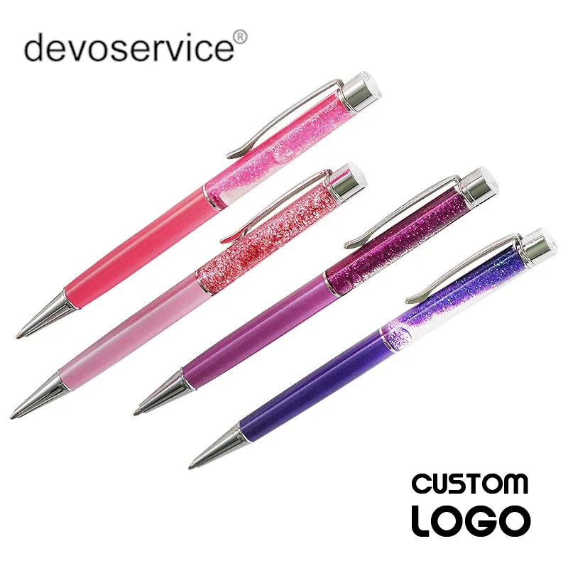 

Custom Logo Ball Pens Quicksand Personality Metal Ballpoint High Grade Birthday Valentine's Day Engraved Gift Kid Teachers Gift