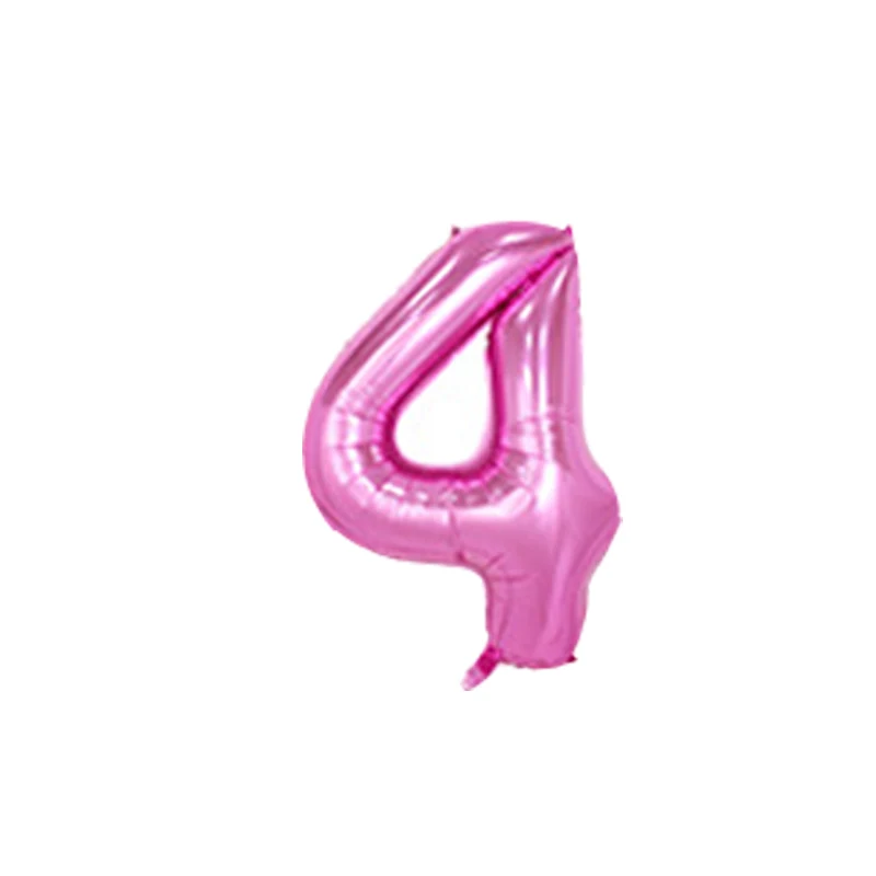 40 дюймов золотое серебряное число фольгированные шары большие цифры баллоны с гелием Надувное свадебное украшение день рождения - Цвет: pink number 4