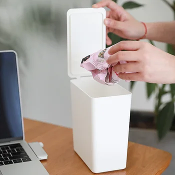 

Desktop trash can flip trash office chair bedroom mini bathroom bucket trash can dressing table small paper basket car garbage