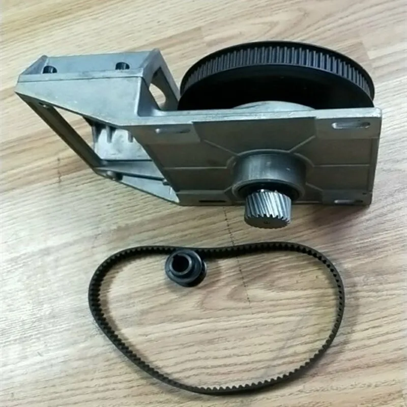 

Engraving machine die-casting integrated helical gear box with synchronous pulley belt